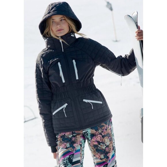 Free People Jackets & Blazers - Free People All Prepped Ski Jacket Size Small Black Movement NWT $438 Quilted